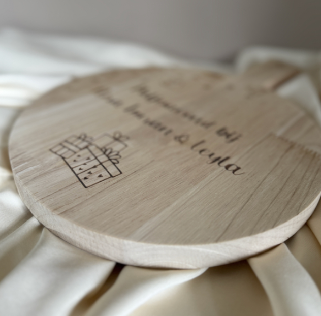 Houten Serveerplank met Sinterklaas Gravure - Aanpasbare Tekst