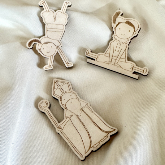 Houten Sint & Piet figuren om te Knutselen