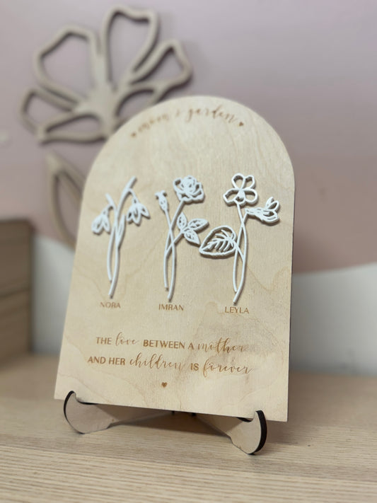 Houten Standaard met Houten bordje