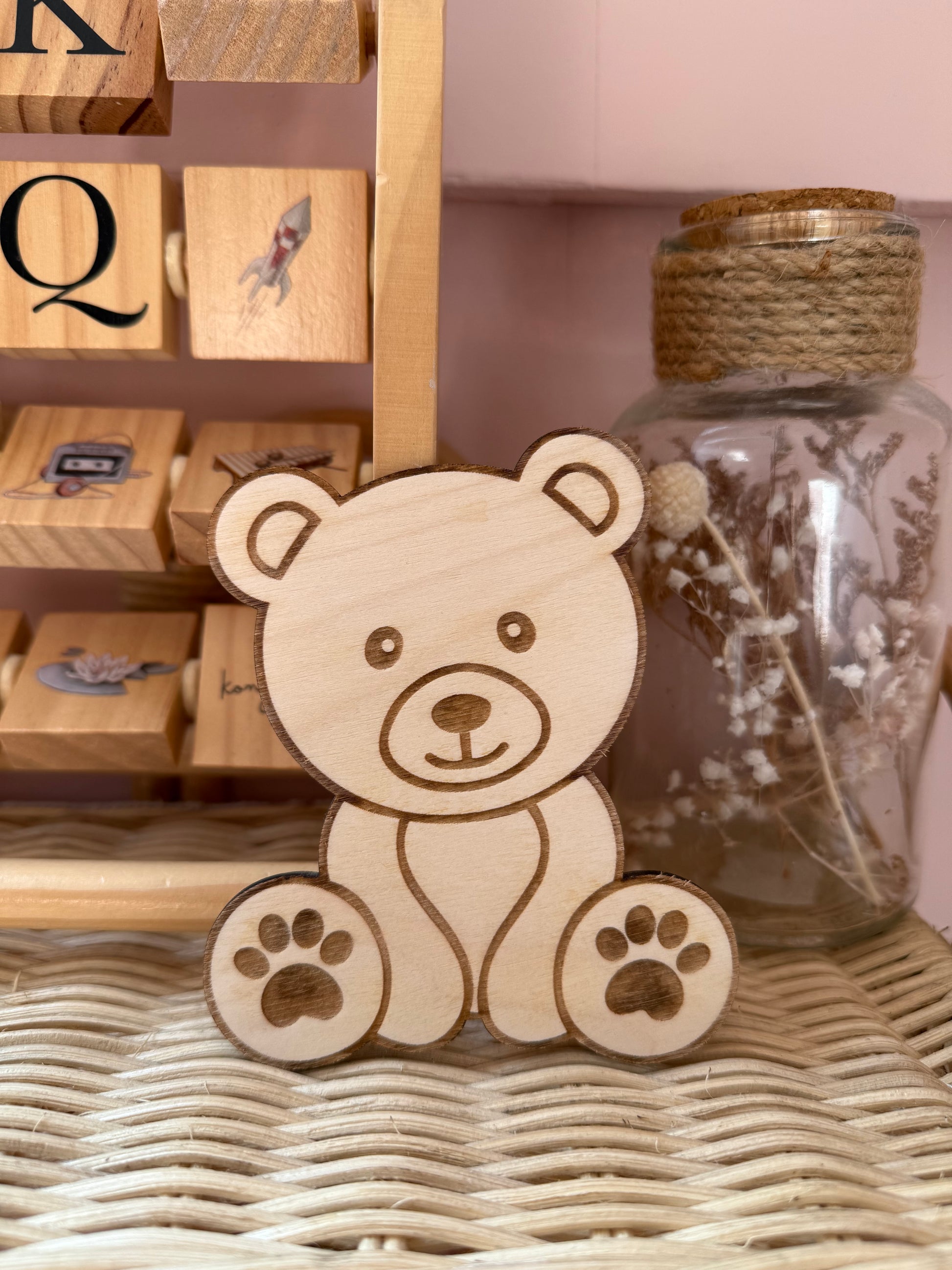 Houten Beertje Muurdecoratie