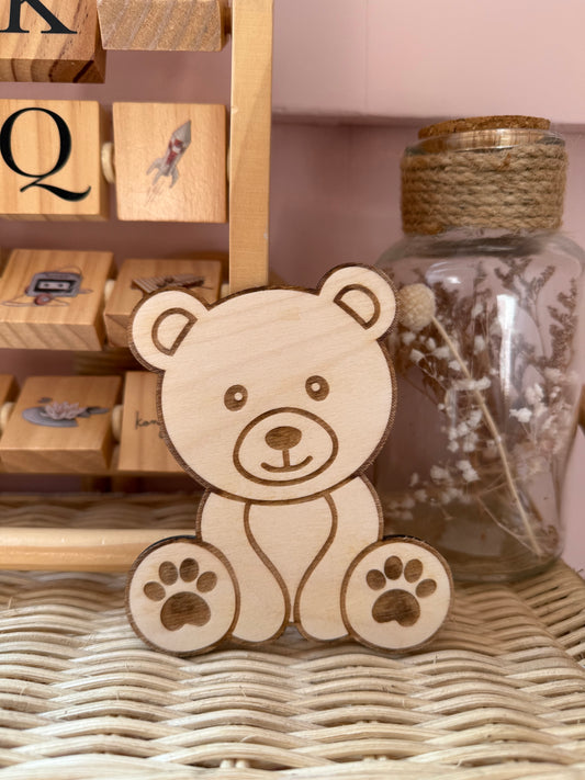 Houten Beertje Muurdecoratie