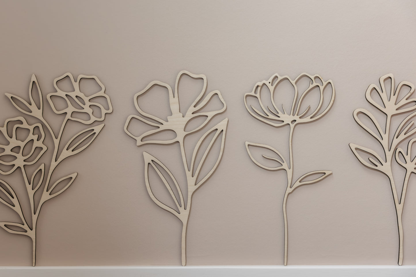 Houten Bloemen Muurdecoratie