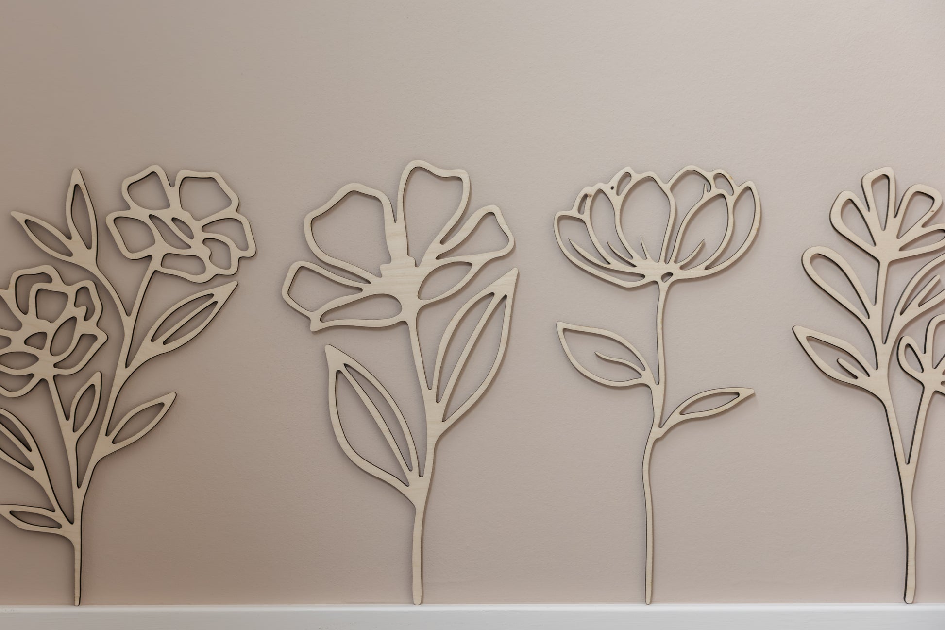 Houten Bloemen Muurdecoratie