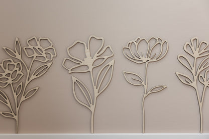 Houten Bloemen Muurdecoratie
