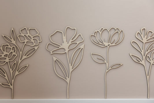 Houten Bloemen Muurdecoratie