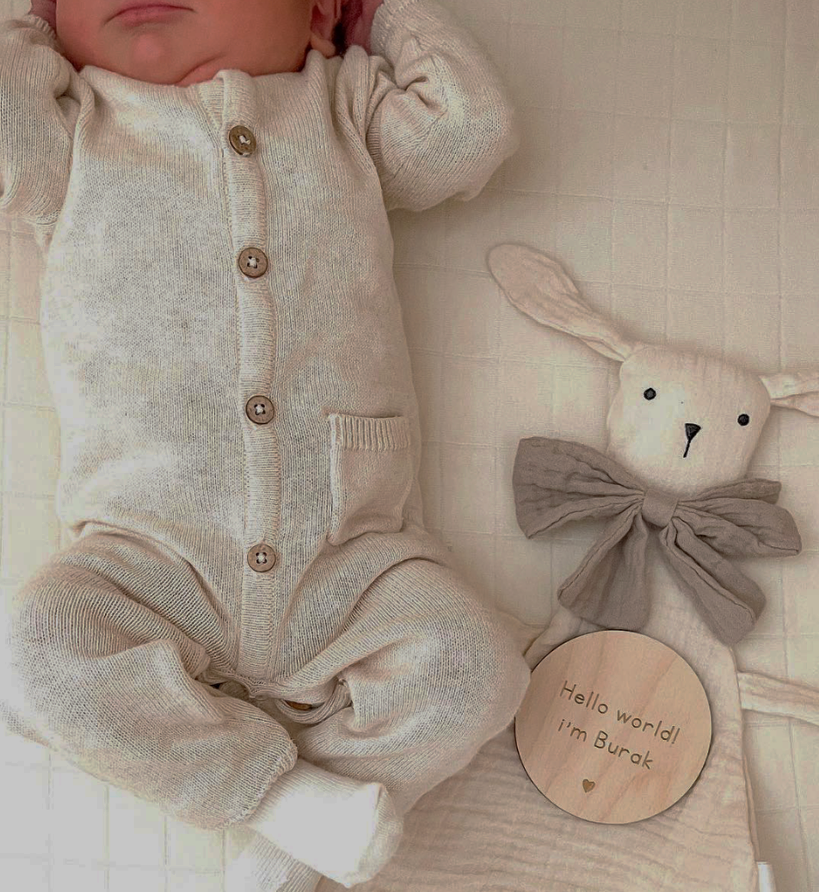 Houten Kaartje Geboorteaankondiging