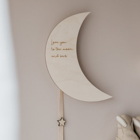 Houten Muziekdoosje Maan Love you to the moon