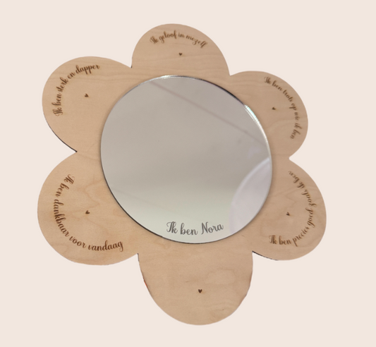 Houten Spiegel met Affirmaties