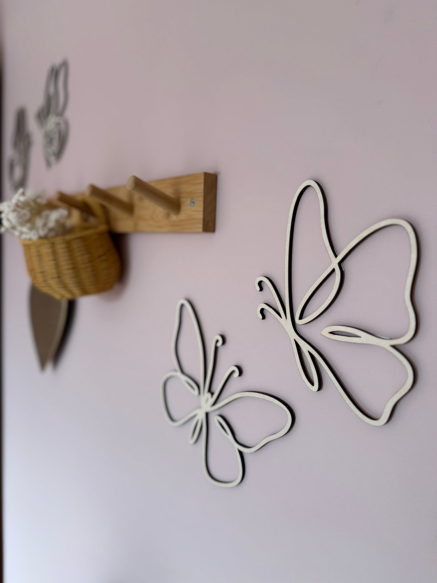Houten Vlinders set van 4