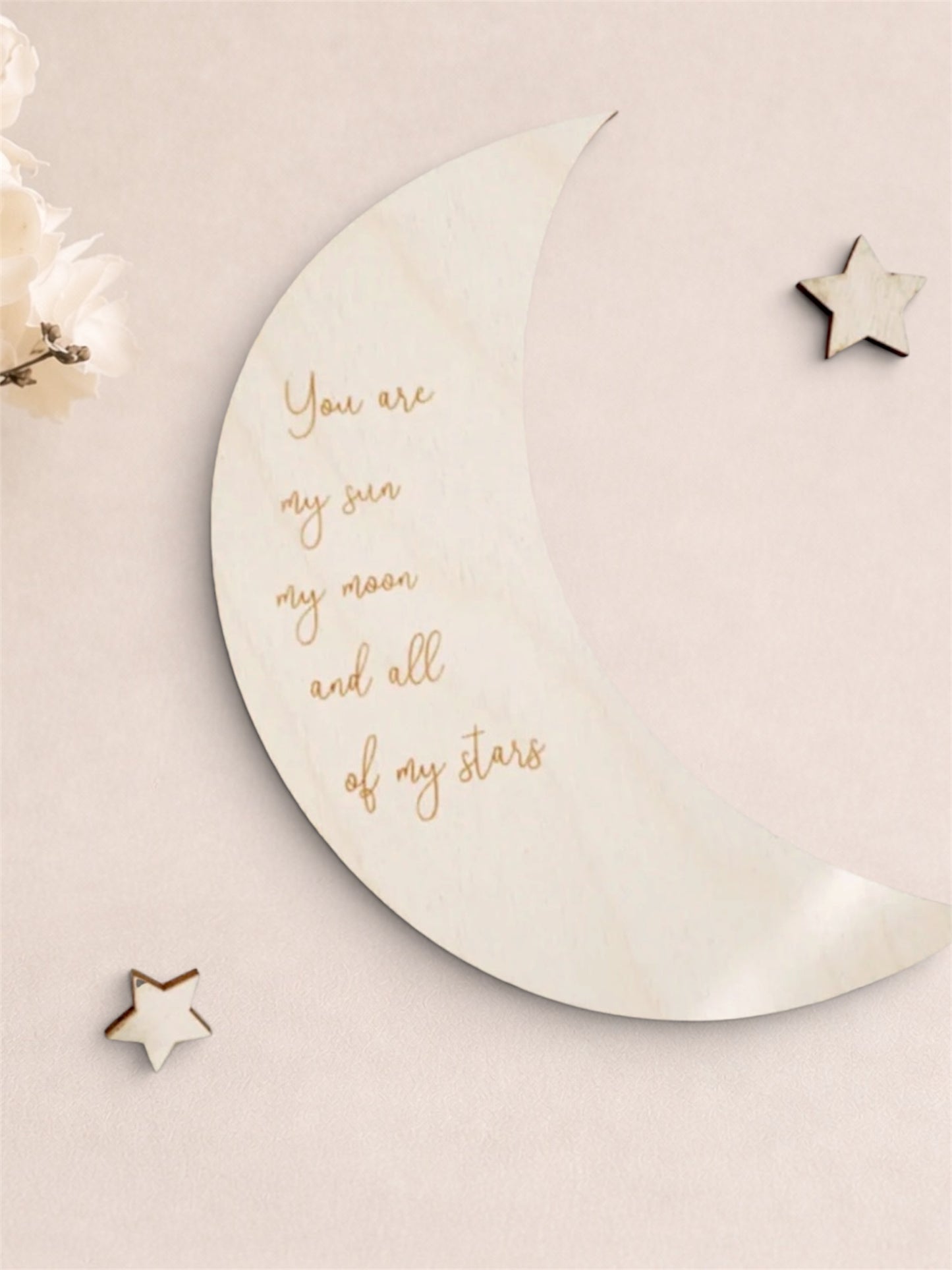 You are my moon and all of my stars houten maan met sterren 
