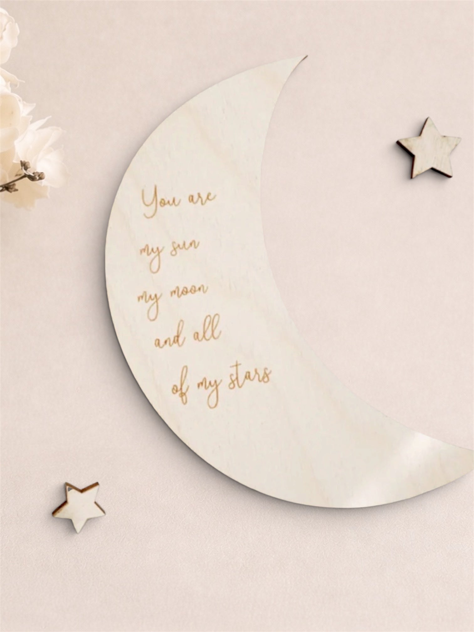 You are my moon and all of my stars houten maan met sterren 
