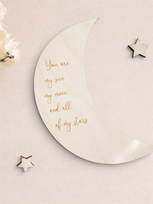 You are my moon and all of my stars houten maan met sterren 