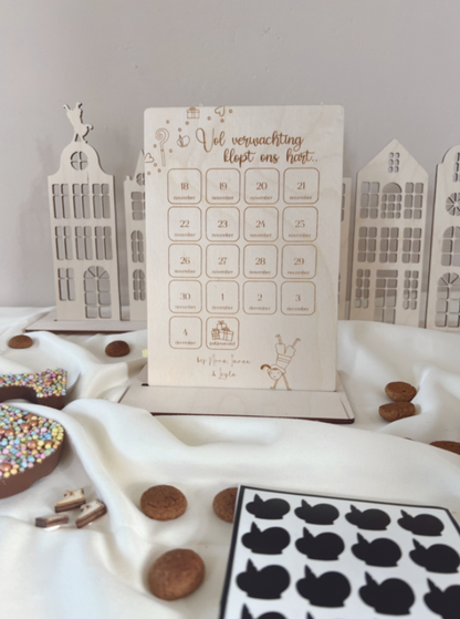 Gepersonaliseerde Houten Aftelkalender voor Sinterklaas