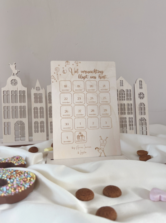 Gepersonaliseerde Houten Aftelkalender voor Sinterklaas