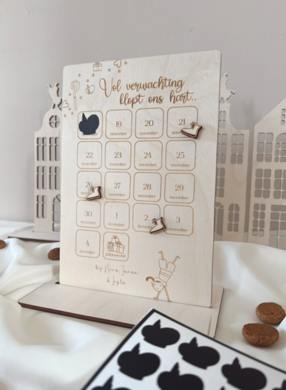 Gepersonaliseerde Houten Aftelkalender voor Sinterklaas