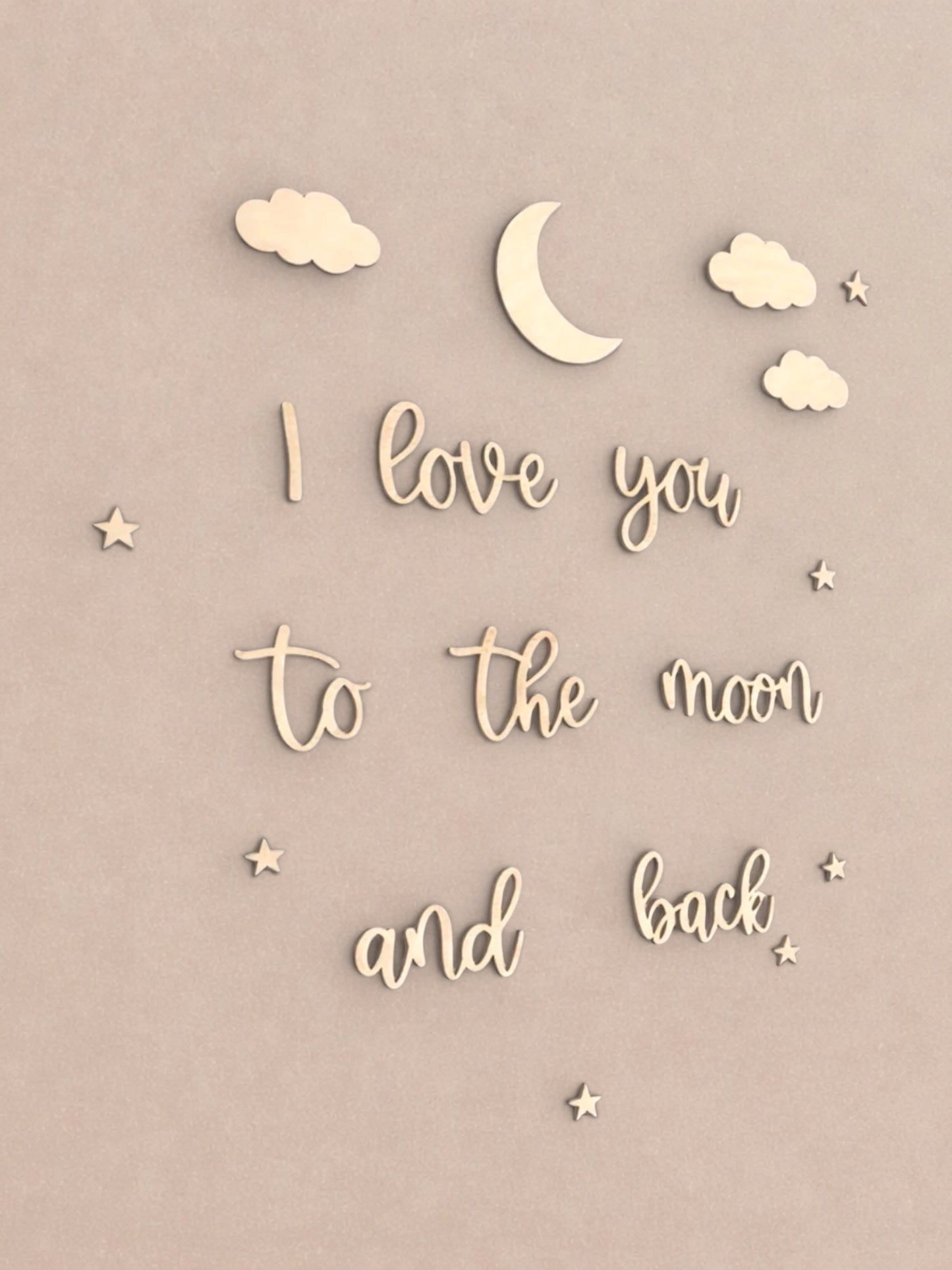 Houten Tekst | I Love you to the moon and back