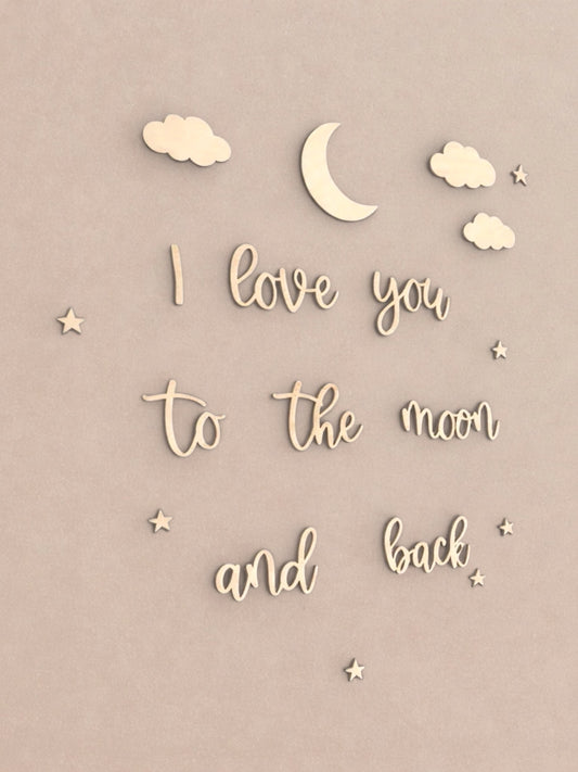 Houten Tekst | I Love you to the moon and back