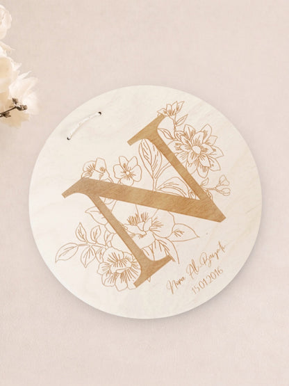 Houten Naambord Bloemen