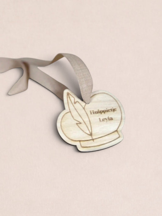 Sinterklaas Houten Medaille 'Hulppietje' – Persoonlijk Gegraveerd