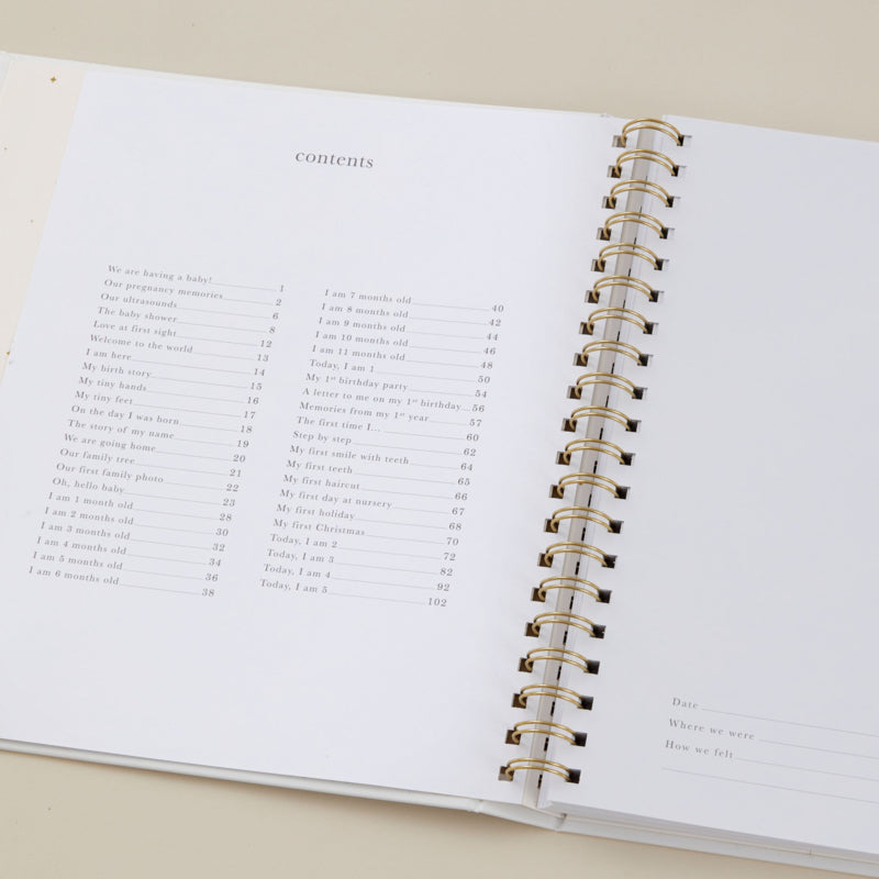 Invulboek My Baby Book Pearl met Cadeaubox | Blush and Gold