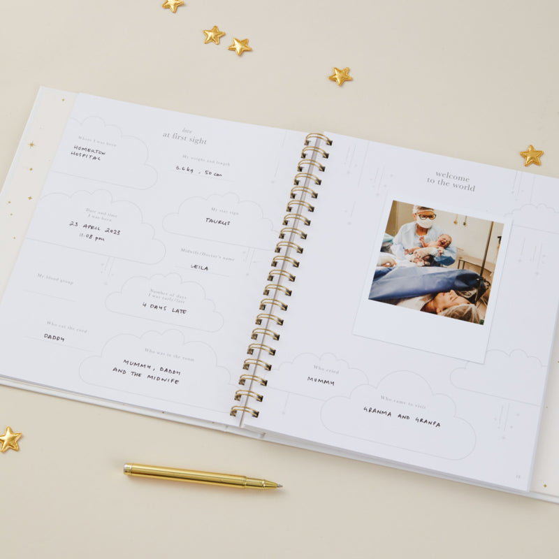 Invulboek My Baby Book Pearl met Cadeaubox | Blush and Gold