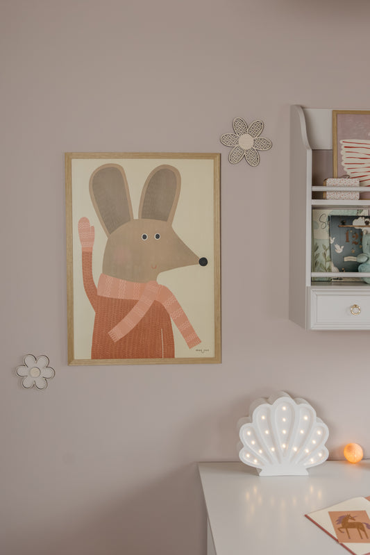 Houten Muurdecoratie Bloemen Set van 4