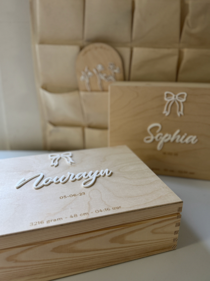 Memorybox 3D Naam & Strik