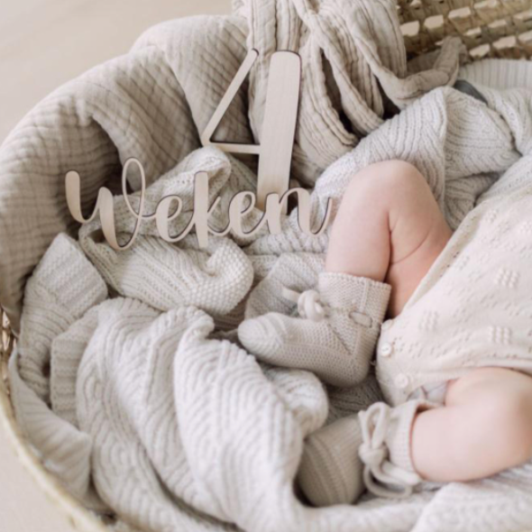 Mijlpalen bijhouden Zwangerschap & Baby cijfers & woorden