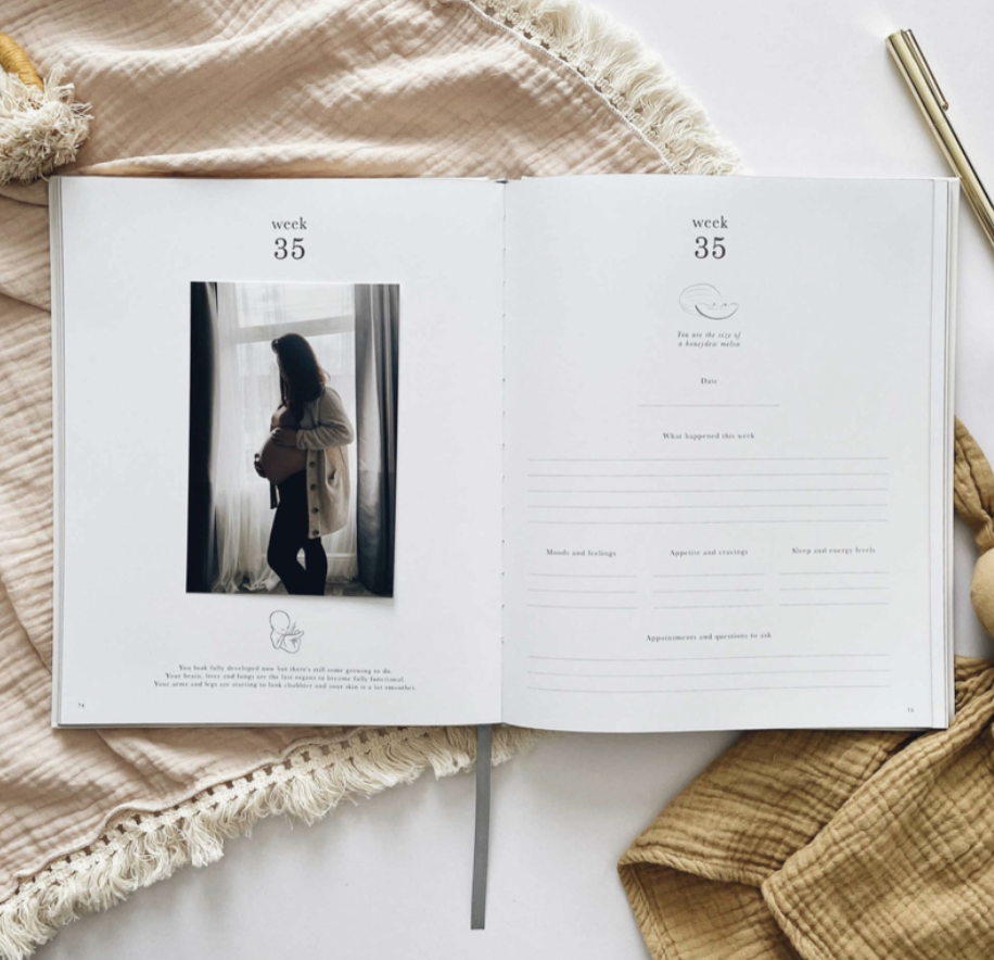 Invulboek My Pregnancy Journal Pearl | Blush and Gold
