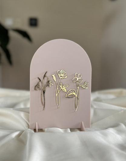 Gepersonaliseerd Bordje met Geboortebloemen – Moederdag Cadeau