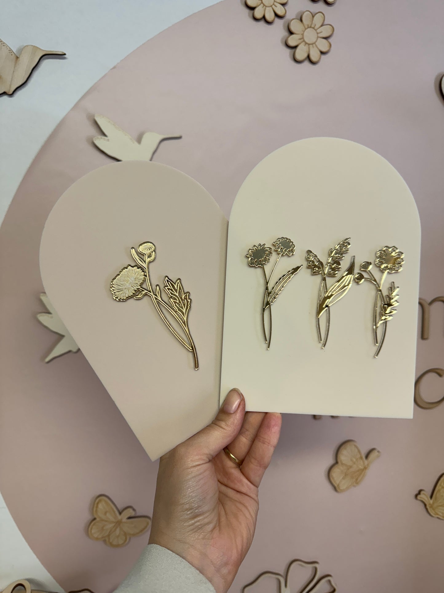Gepersonaliseerd Bordje met Geboortebloemen – Moederdag Cadeau