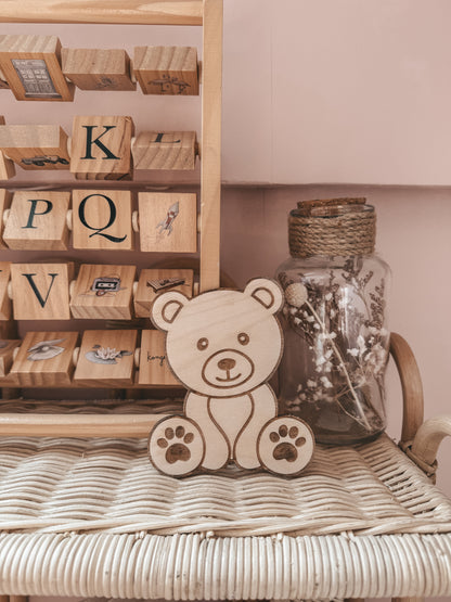 Houten Beertje Muurdecoratie
