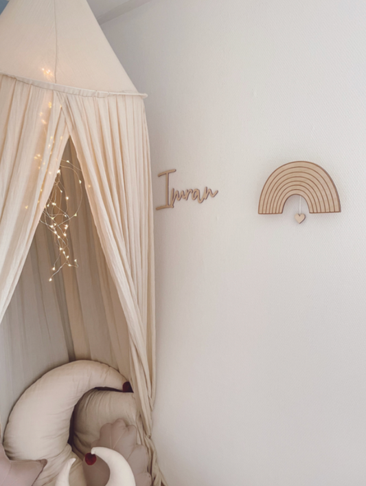 Muziekdoosje van hout Regenboog