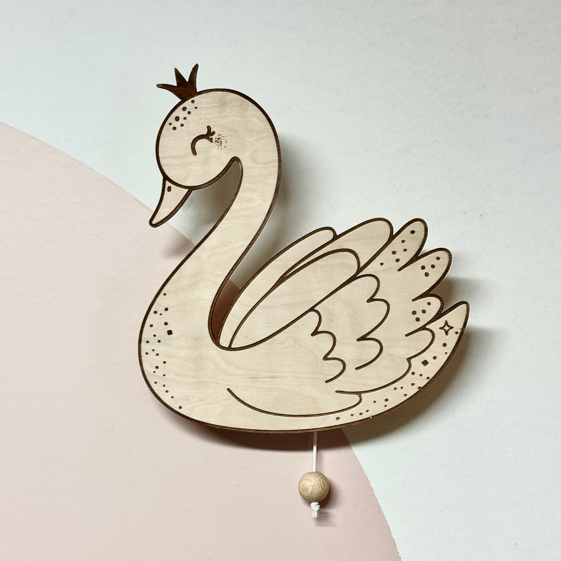 Muziekdoosje van Hout - Zwaan