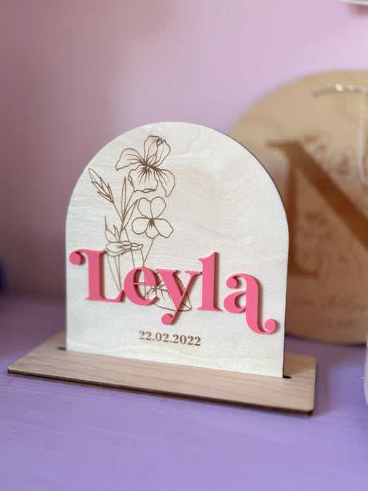 Naambord Geboortebloemen