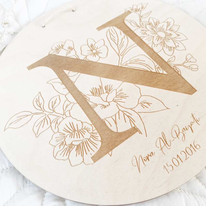 Geboortebord Bloemen met Naam 