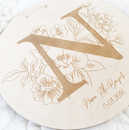 Geboortebord Bloemen met Naam 