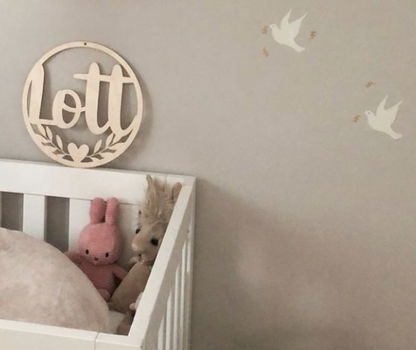 Houten Geboortebord met Uitgesneden Naam