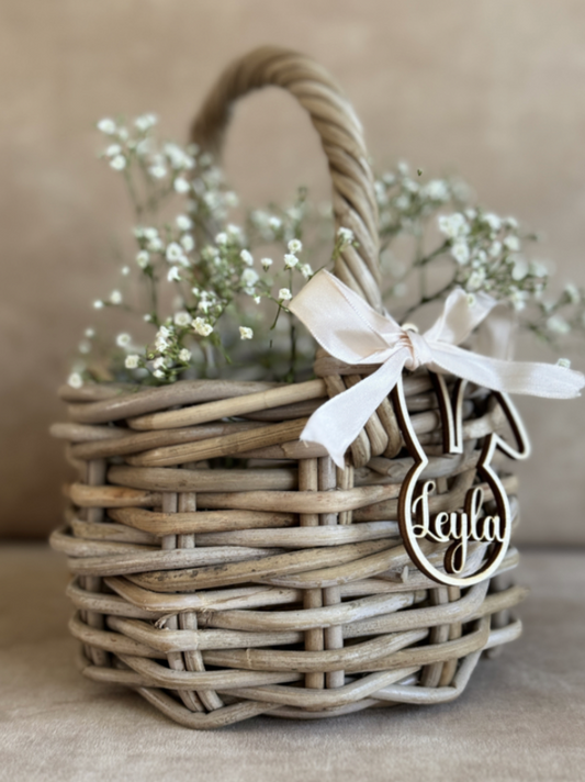 Gepersonaliseerd mandje voor paaseieren zoeken – met hanger naar keuze