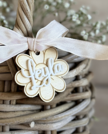 Paastak Hanger Houten Bloemetje met Naam