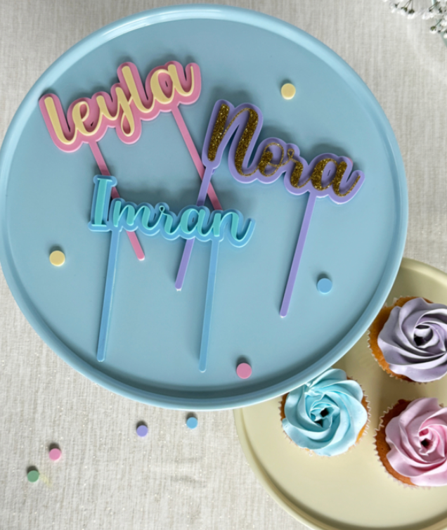 Pastel Taarttopper Gepersonaliseerd met Naam 