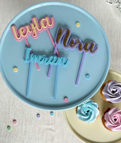 Pastel Taarttopper Gepersonaliseerd met Naam 