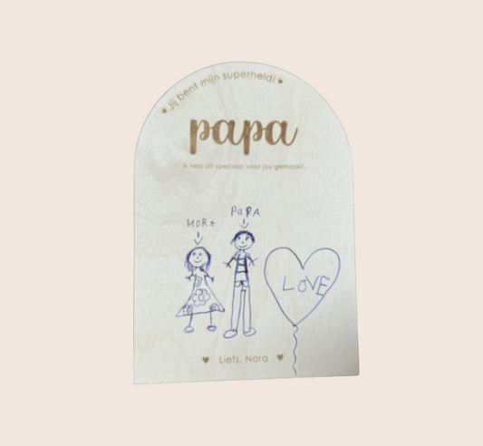 Gepersonaliseerd Houten Bordje voor Vaderdag – Jij Bent Mijn Superheld