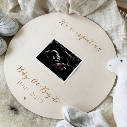 Houten Bordje Aankondiging met Echo Foto