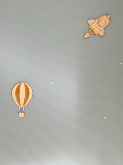 Muurdecoratie Luchtballon van Hout - Groot of Klein