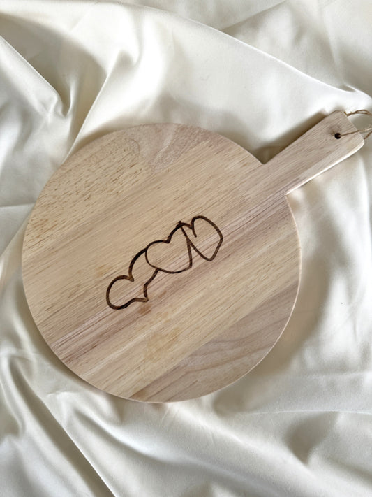 Ronde Serveerplank – Gepersonaliseerd Moederdag Cadeau