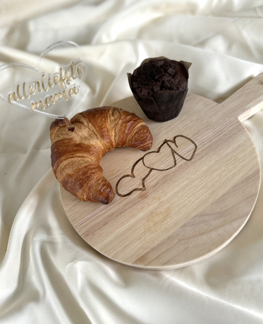 Ronde Serveerplank – Gepersonaliseerd Moederdag Cadeau
