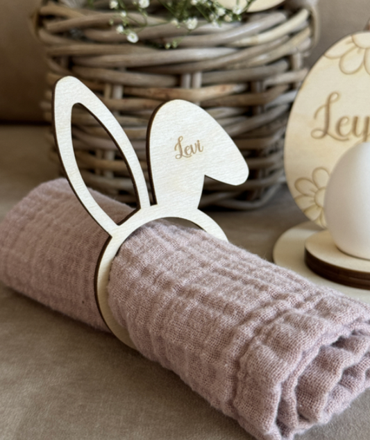 Servetring met naam Paashaas