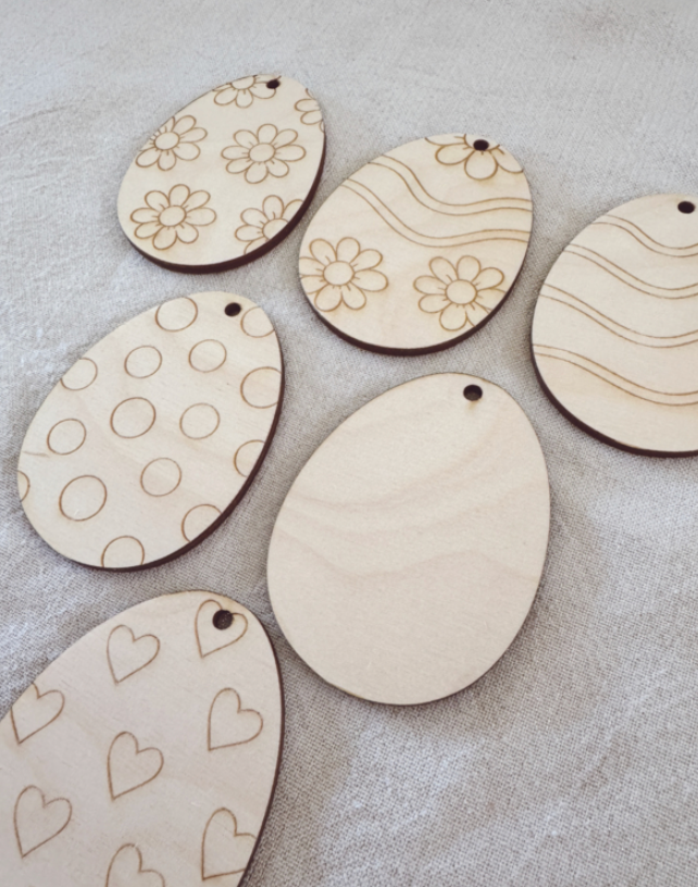 DIY set paaseieren – 6 houten hangers om te versieren