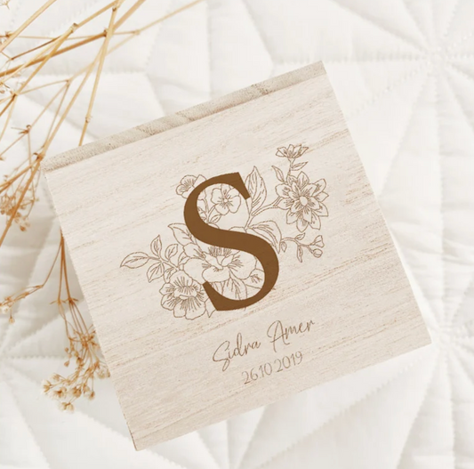 Spaarpot Flowers Gegraveerd met Naam 